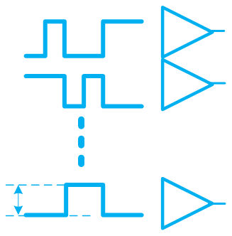 H-PHY RX CC receiver, current-mode NRZ signaling, ultra-low swing